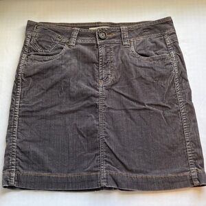 Christopher Blue Grey Corduroy Stretch Mini Skirt Size 6 EUC
